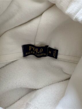 Polo by Ralph Lauren White Hoodie with Navy & Gold Label